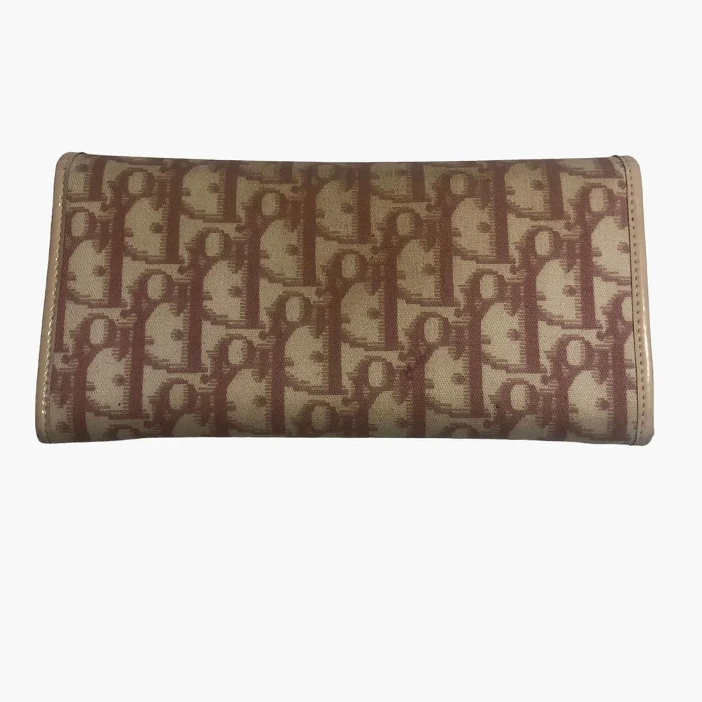 DIOR Vintage Pink Trotter Logo Girly #1 Long Wallet - Picture 9 of 9